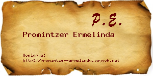 Promintzer Ermelinda névjegykártya